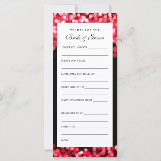 Souhaits Pour Les Lumières Rouges De Mariée Et De  (Devant)