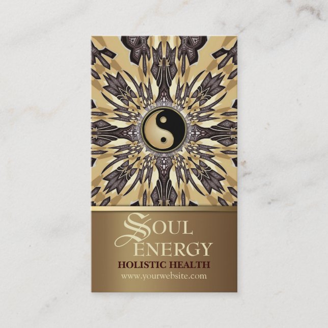 Soul Energy Yin Yang New Age Gold Carte de visite (Devant)