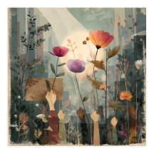 Soulèvement en fleurs - Poster Solarpunk