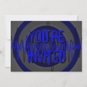 Sound Blue Dark Invitation "You are Invited"
