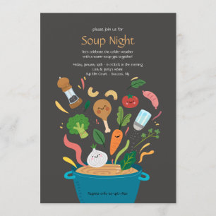 Soup Night Dinner Invitations