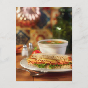 SOUPE CARTE POSTALE ET DÉJEUNER SANDWICH