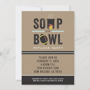 Soupe ou Bowl Football Potluck Party Invitation