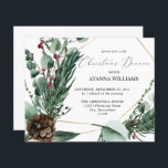 Souper de Noël Budget Winter Berries & Pine<br><div class="desc">** LE PAPIER SATIN EST PAPIER MINCE. METTEZ À JOUR LE PAPIER POUR UN PAPIER PLUS ÉPAISSE, CARTE. A UNE OPTION POUR ENVELOPPES. *** Économisez de l'argent sur les invitations avec cette petite invitation qui a une option pour les enveloppes. Préparez vos invités pour le dîner de Noël extraordinaire avec...</div>