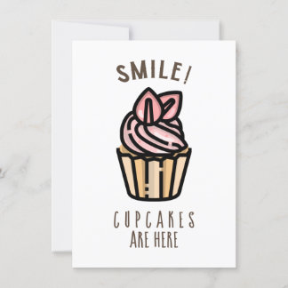 Souriez ! Les Cupcakes sont là Carte de design ros