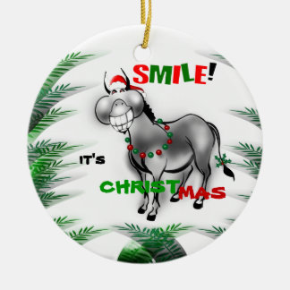 Souriez son ornement d'ânes de Noël