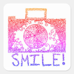 "Souriez !" Stickers Carré Sunrise Camera