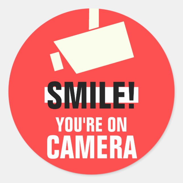 Souriez ! Stickers Vous êtes sur caméra (Devant)