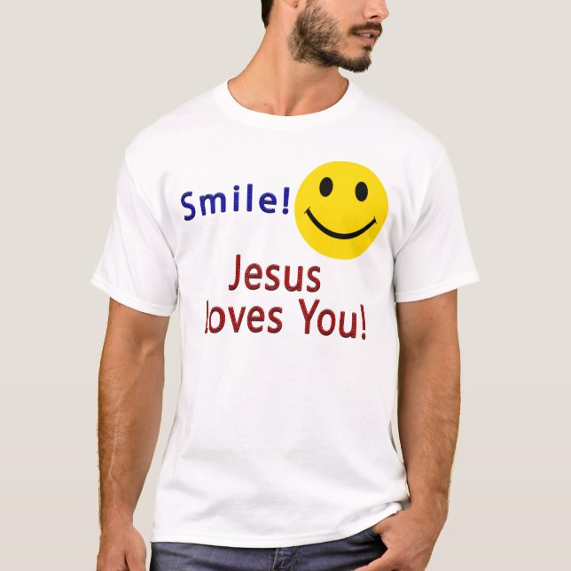 Souriez ! T-shirt chrétien que Jésus t'aime (Devant)