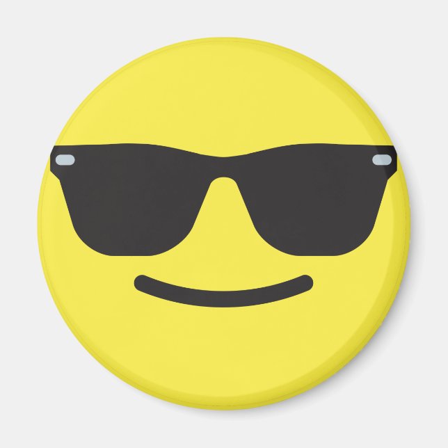 Sourire avec lunettes de soleil Emoji Magnet  (Devant)
