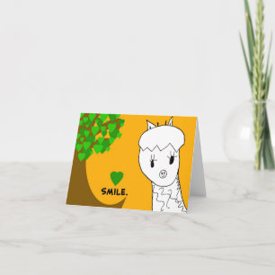 Sourire ! Carte pour notes de girafe