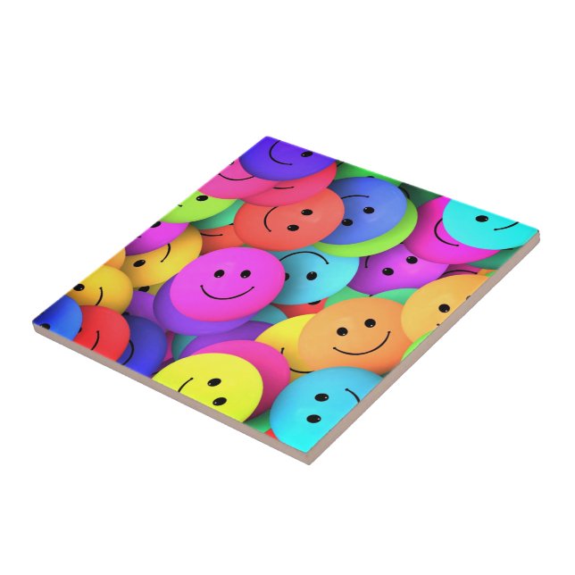 Sourire de carreau de céramique heureux (Côté)