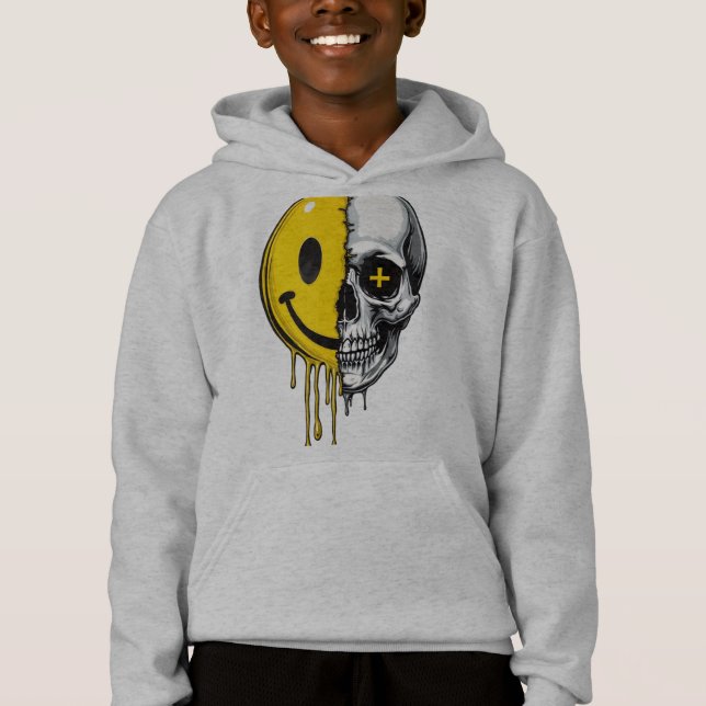 Sourire de Crâne à Gouttes Capuche – Design Street (Devant)