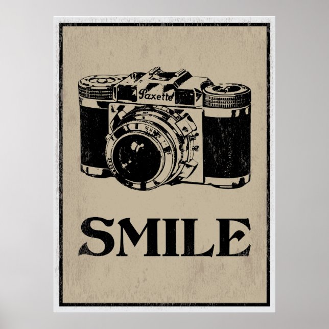 Sourire : Retro Camera Art Poster (Devant)