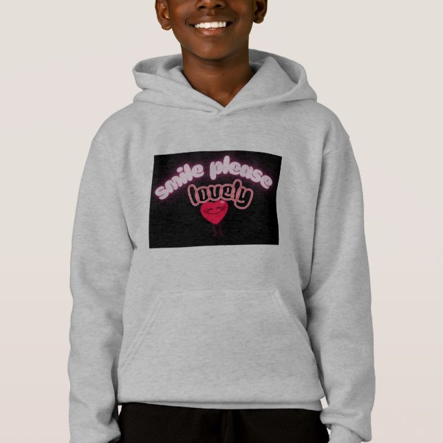 Sourire S'il Vous Plaît Enfants Sweat À Capuche (Devant)