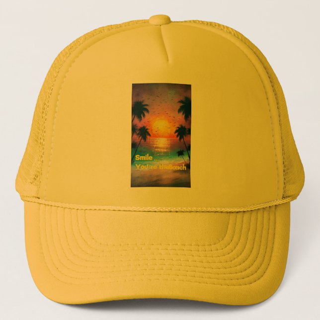 Sourire... Vous êtes à la plage – Casquette d'été  (Devant)