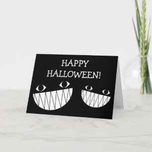 Sourires et Yeux, Carte de Vœux Halloween Noire