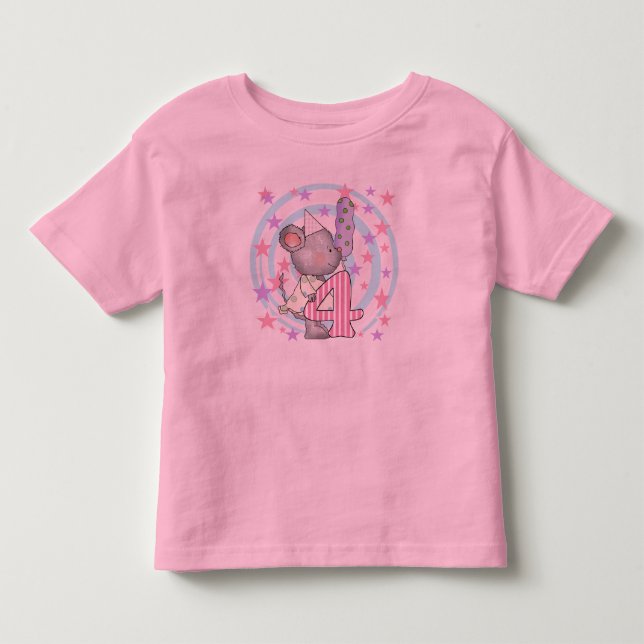 Souris 4e anniversaire T-shirts et cadeaux (Devant)