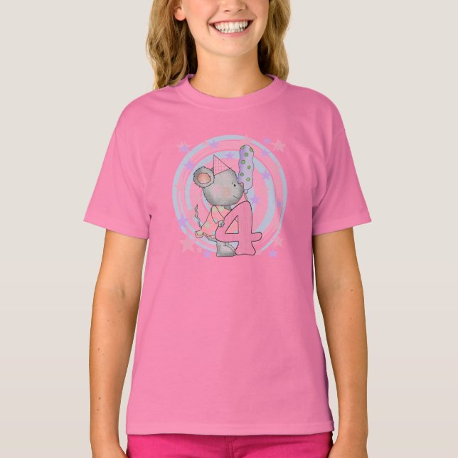 Souris 4e anniversaire T-shirts et cadeaux (Devant)