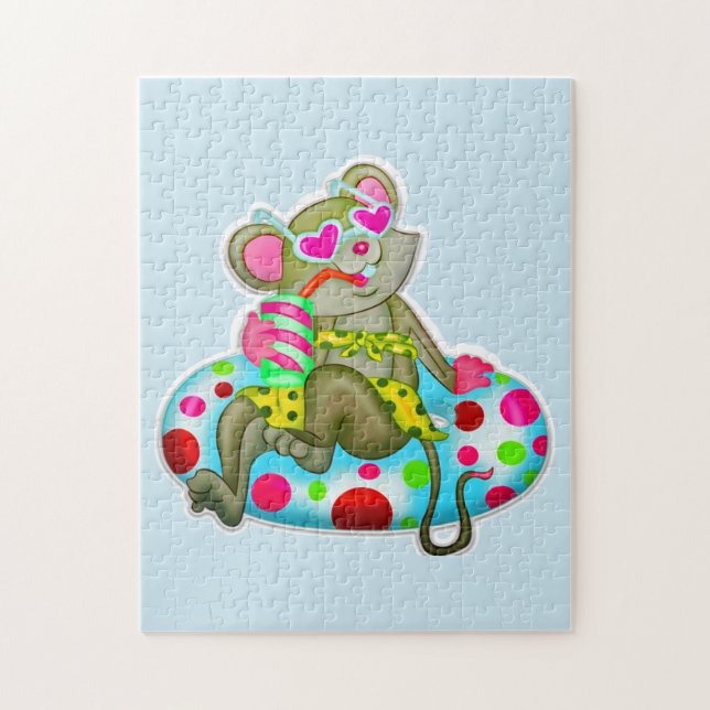 SOURIS À LA PLAGE JIGSAW PUZZLE (Vertical)