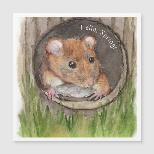 Souris Aquarelle Rustique (Devant)