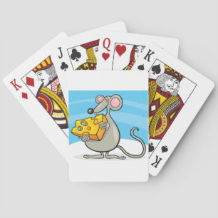 Souris avec des cartes de jeu de fromage