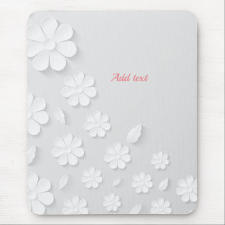 Souris Blanc sur motif floral blanc modèle, tapis de sour