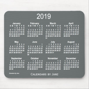 Souris Calendrier 2019 de charbon de bois par le tapis de
