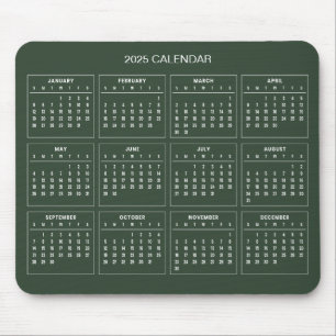 Souris Calendrier 2025 simple mais élégant   Tapis de sou