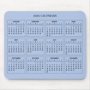 Souris Calendrier 2025 simple mais élégant   Tapis de sou