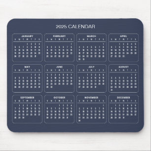 Souris Calendrier 2025 simple mais élégant Tapis de sou