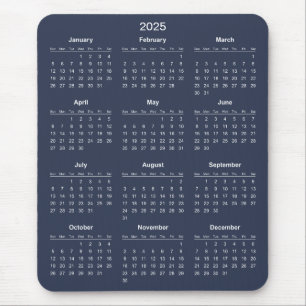Souris Calendrier 2025 simple mais élégant   Tapis de sou