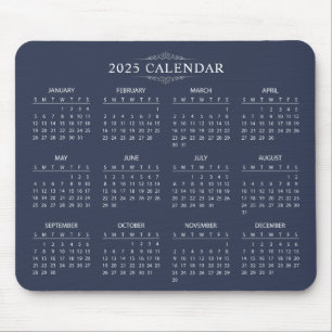 Souris Calendrier 2025 simple mais élégant   Tapis de sou