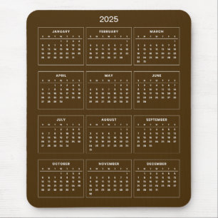 Souris Calendrier 2025 simple mais élégant   Tapis de sou