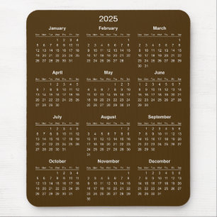 Souris Calendrier 2025 simple mais élégant Tapis de sou