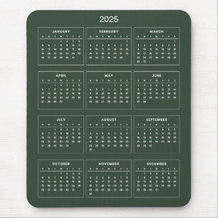 Souris Calendrier 2025 simple mais élégant   Tapis de sou