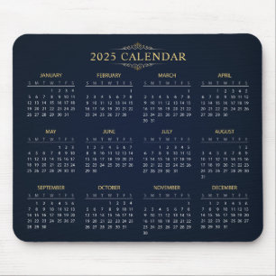 Souris Calendrier 2025 simple mais élégant   Tapis de sou