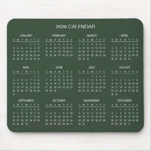 Souris Calendrier 2026 Simple mais Élégant Tapis de sou
