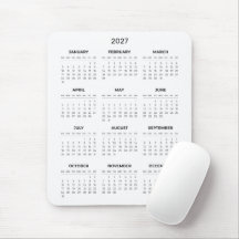 Calendrier 2027 Simple mais Élégant | Tapis de sou