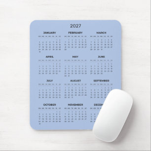 Souris Calendrier 2027 Simple mais Élégant Tapis de sou