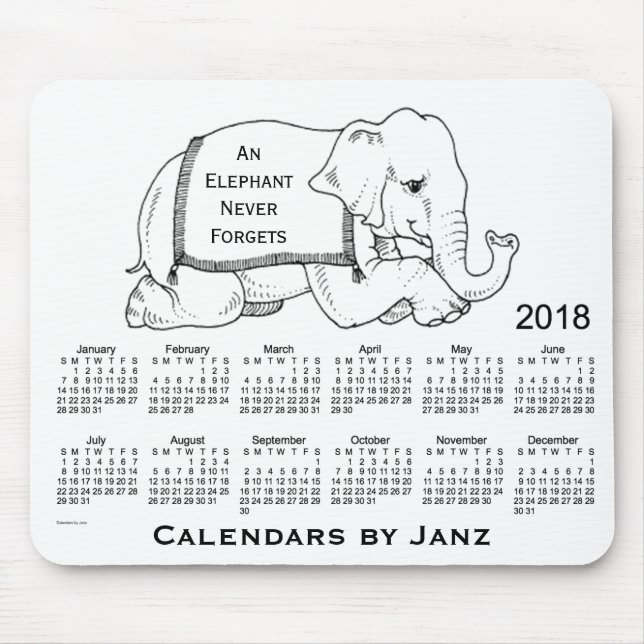 Souris Calendrier de l'objet superflu 2018 par le tapis (Devant)
