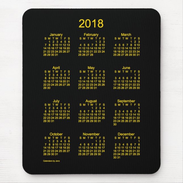 Souris Calendrier d'or de 2018 néons par le tapis de (Devant)