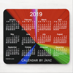 Souris Calendrier primaire du point 2019 par le tapis de