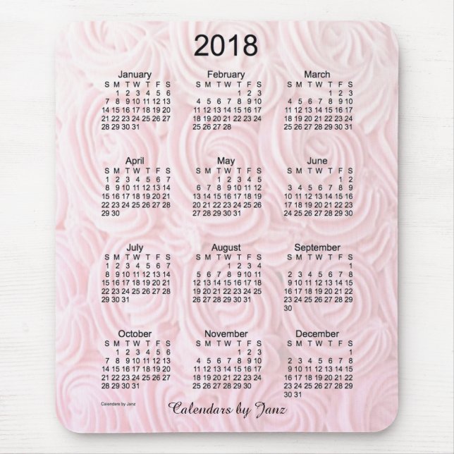 Souris Calendrier rose du givrage 2018 par le tapis de (Devant)