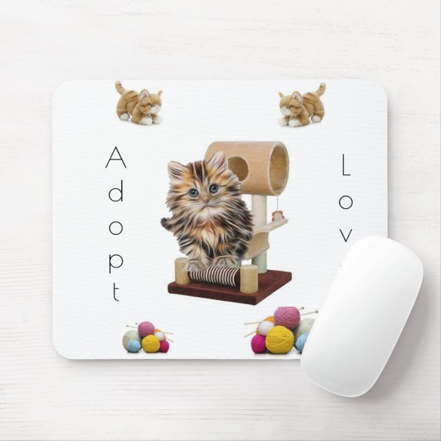 Souris Cat Kitten Condo Cat Adoption Mouse Pad! Tapis de  (Avec souris)