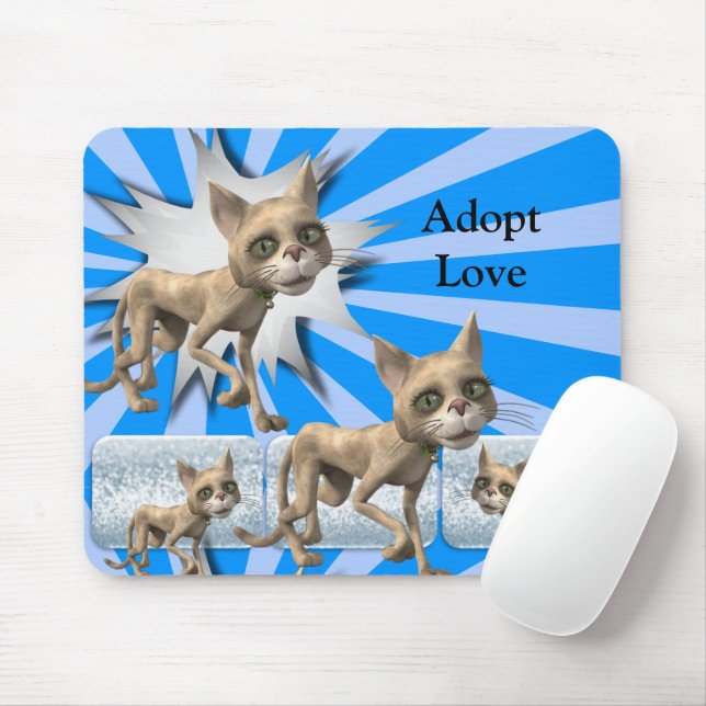 Souris Chats Blue Cat Adoption Pad Souris! Tapis de souri (Avec souris)