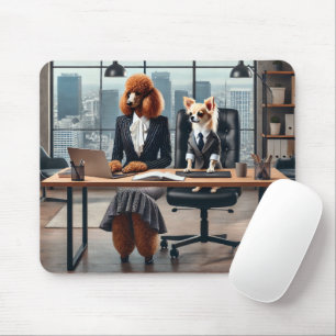 Souris Chiens d'avocat travaillant dans le tapis de souri