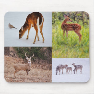 Souris Collage de cerfs sauvages dans le Texas Tapis de s