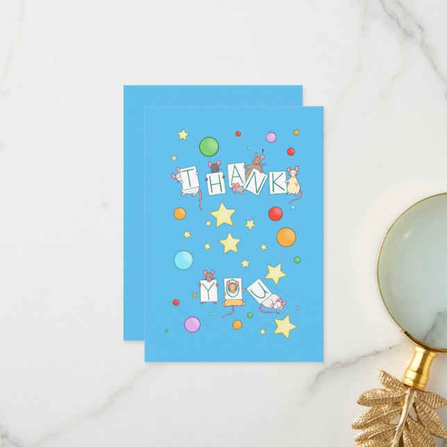 Souris coloré Merci (Devant/Arrière en situation)