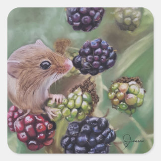 Souris de campagne et Berries autocollant